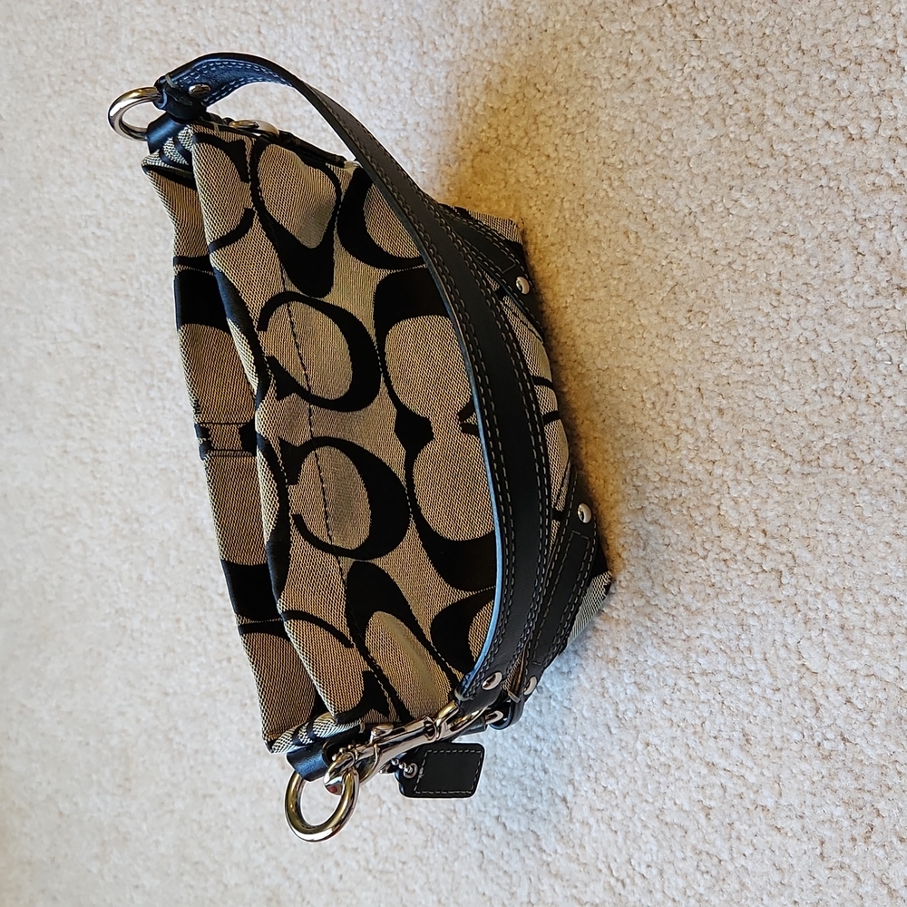 Women's Coach purse, small, grey and black